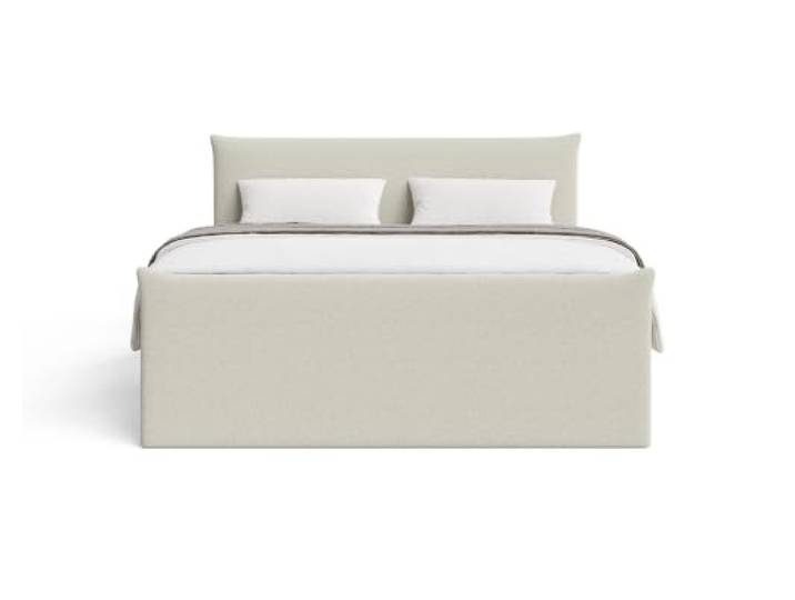 Chilly. Möbel Design Bett Liva - Komfort Boxspringbett mit Bettkasten, Matratze und Topper - 160x200 cm - Bouclé Hellbeige
