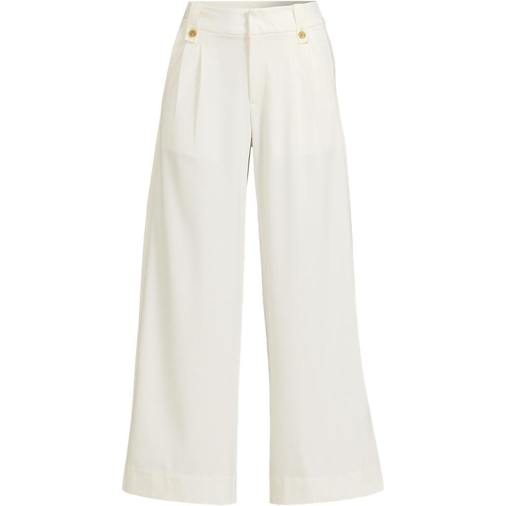 Leichte fließende 7/8-Bundfaltenhose für Damen, Damen, size: regular, Elfenbein, by Lands' End