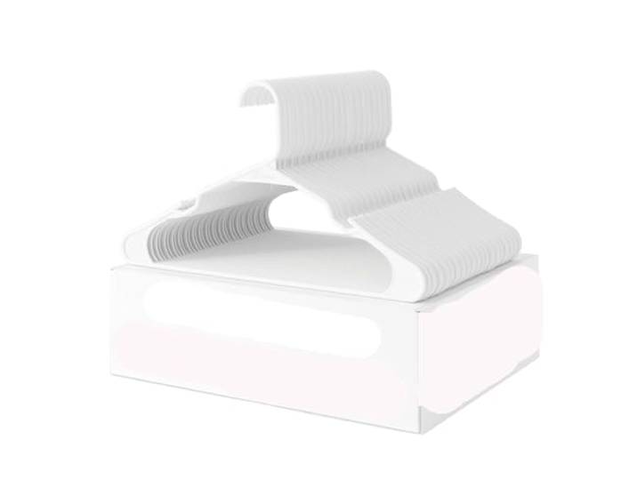 IWENZHKPA Kleiderbügel Kunststoff-Kleiderbügel, Robustes Kleiderbügel-Set Mit Rutschfesten Rillen An Den Schultern Bügel(White)