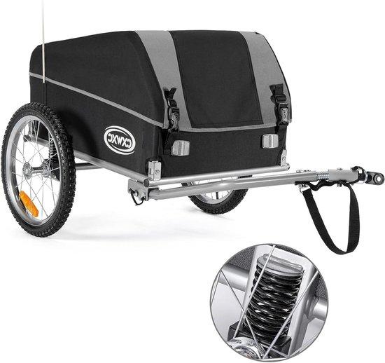 Fahrradanhänger - Fahrradkorb - Transport von Einkäufen - Klappbar mit Deckel - 120 Liter - Schwarz