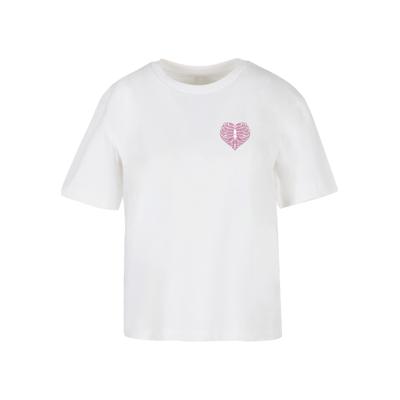 T-Shirt MISS TEE "Miss Tee Damen Heart Cage Rose Tee", Damen, Gr. XXL, weiß, 100% Baumwolle, bedruckt, oversize, Rundhals, Shirts T-Shirt