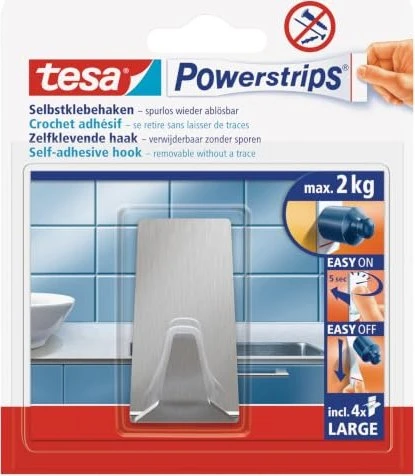 Tesa Powerstrips Haken L rechteckig metall