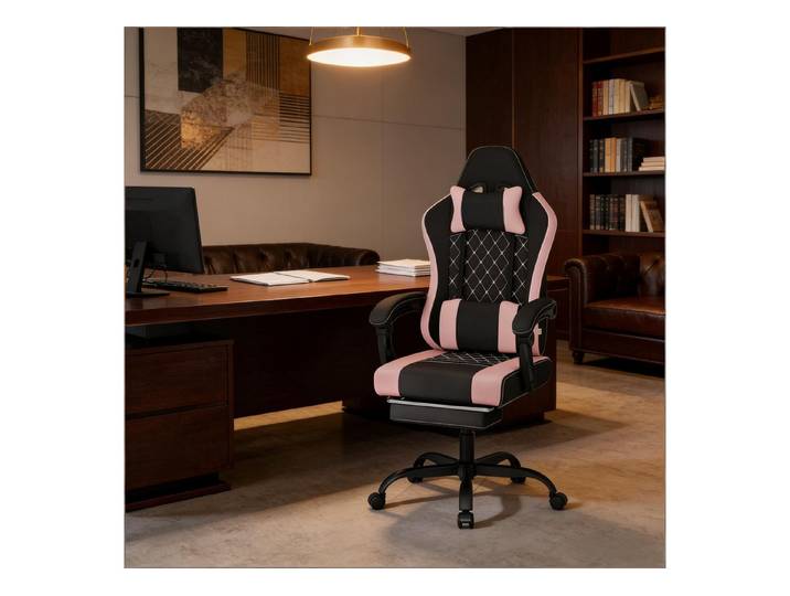 Odikalo Bürostuhl Computerstuhl Freizeitstuhl Polsterstuhl mit Schlaffunktion (Versteckte Massagefunktion im Lendenkissen Atmungsaktiver Mesh-Stoff mit Taschenfederkern Ergonomisches Design mit vielfacher Verstellung (nur Bürostuhl), 70*70*127cm