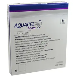 Aquacel Ag Foam Nicht-Adhäsiv 15x15cm 5 ST