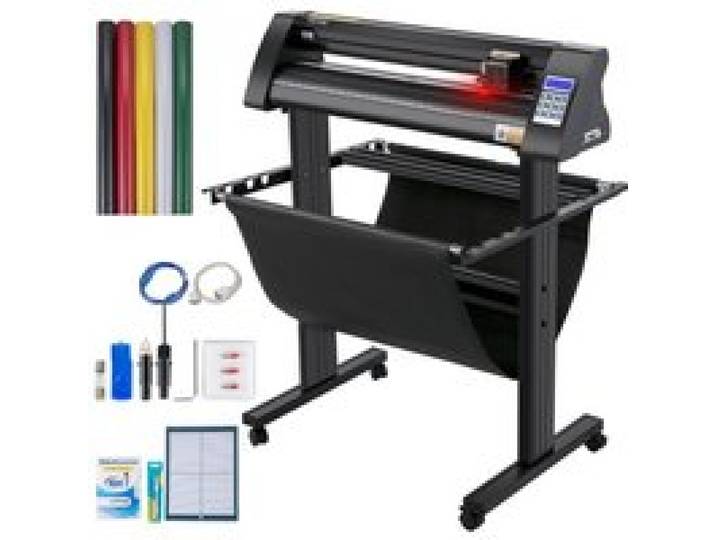 VEVOR Vinyl Snijplotter, 870mm Snijplotter Machine, LEDscherm Vinyl Cutter Plotter, Semi-automatisch Ingebouwd Optisch Oog Lasergeleiding, Compatibel met SignMaster-software voor Windows met Standaard