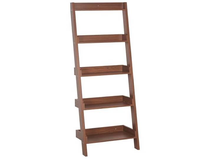 Industrielles Regal 5 Fächer MDF-Platte dunkler Holzfarbton Mobile Trio