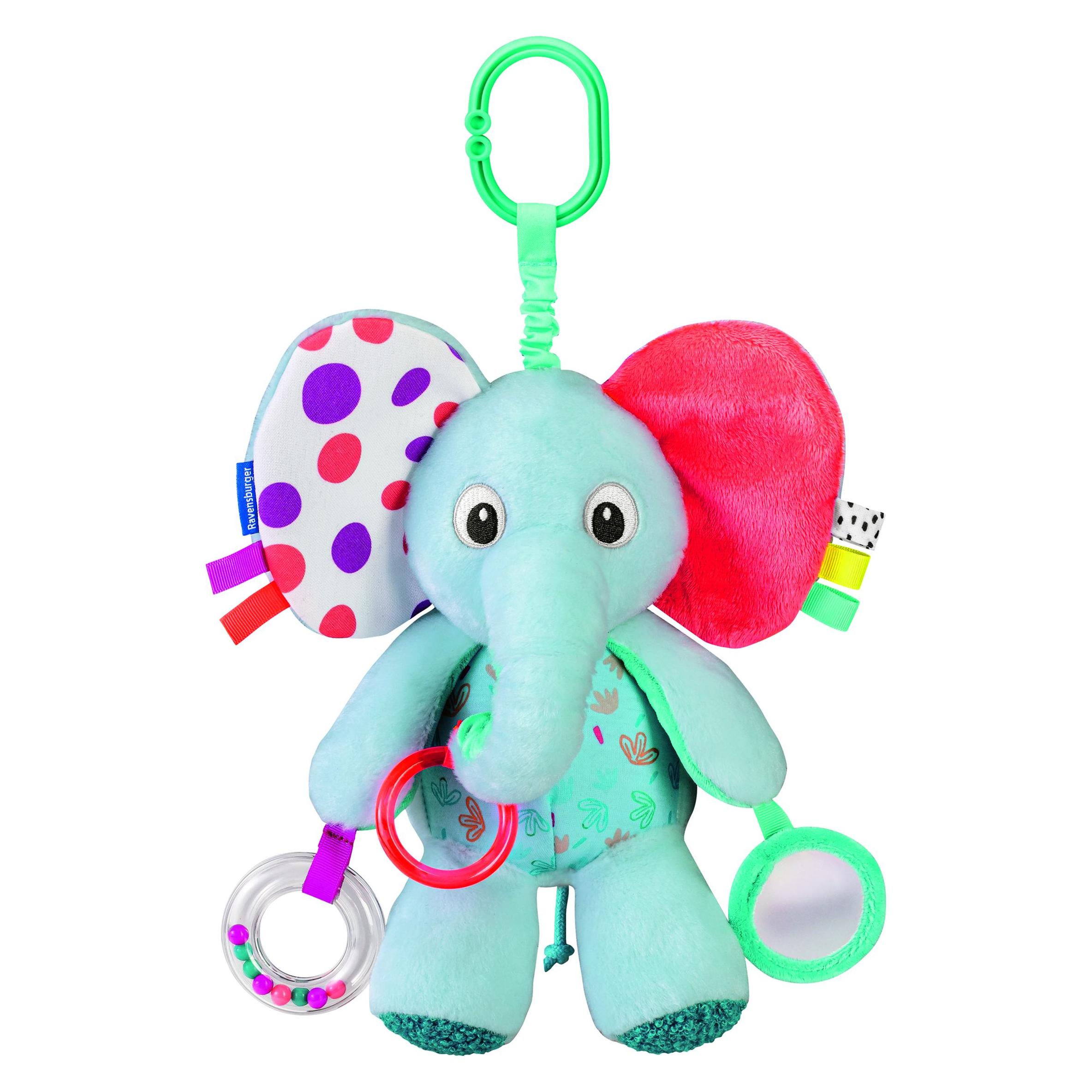 Ravensburger 4855 play+ Entdecker-Elefant, Kuscheltier mit vielen Spieleffekten, für zuhause und (04855)