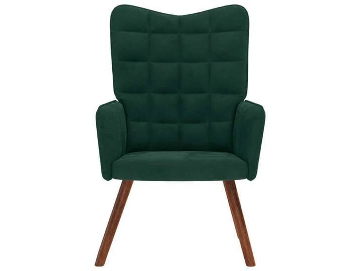 Vert Chaise confortable LEMON Chaise de relaxation Vert foncé Velours Pour maison/bureau_21626