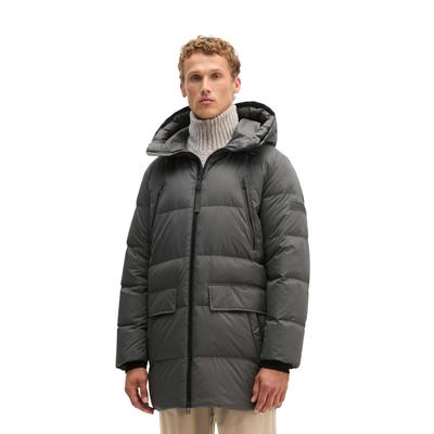 Outdoorjacke MARC O'POLO "mit funktionalen Taschen", Herren, Gr. M, grau (charcoal), Obermaterial: 100% Polyester. Füllung: 70% Daune, 30% Feder. Futter: 100% Polyester, unifarben, regular fit, Windstopperbündchen, Jacken Outdoorjacke