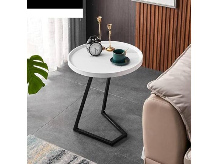 XCHtuerFY Beistelltisch, for Schlafzimmer & Sofa – Funktionaler Snacktisch for gemütlichen(50cm,White)