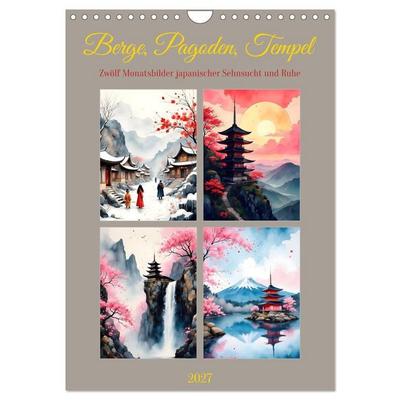 Berge, Pagoden, Tempel (Wandkalender 2027 DIN A4 hoch), CALVENDO Monatskalender