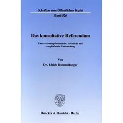 Das konsultative Referendum., Fachbücher von Ulrich Rommelfanger