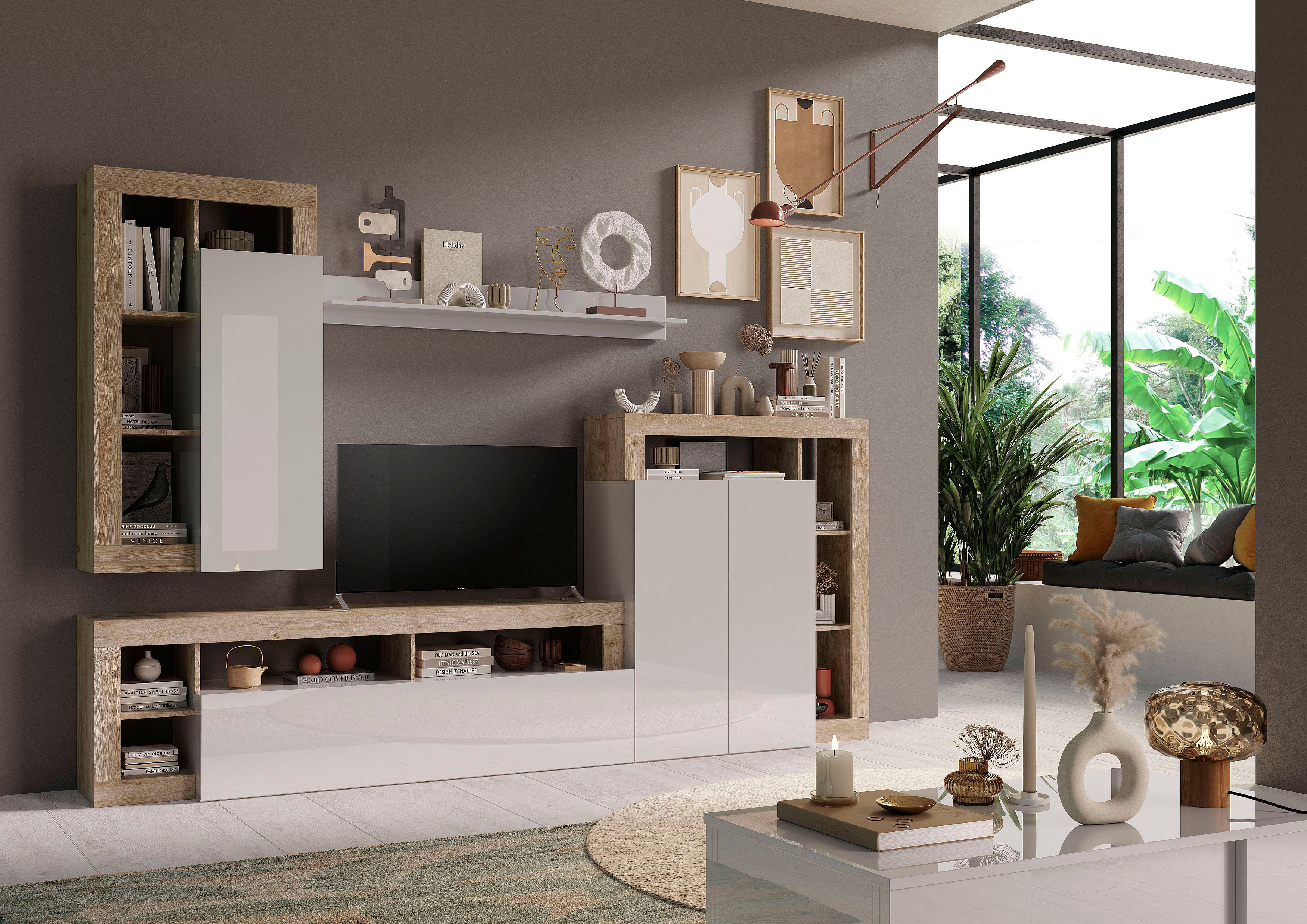 Lowboard HOME AFFAIRE "Hamburg", weiss (weiß, cadiz), B:184cm H:58cm T:35cm, Sideboards, Lowboard, Breite 184 cm weiß, cadiz B/H/T: 184cm x 58cm x 35cm