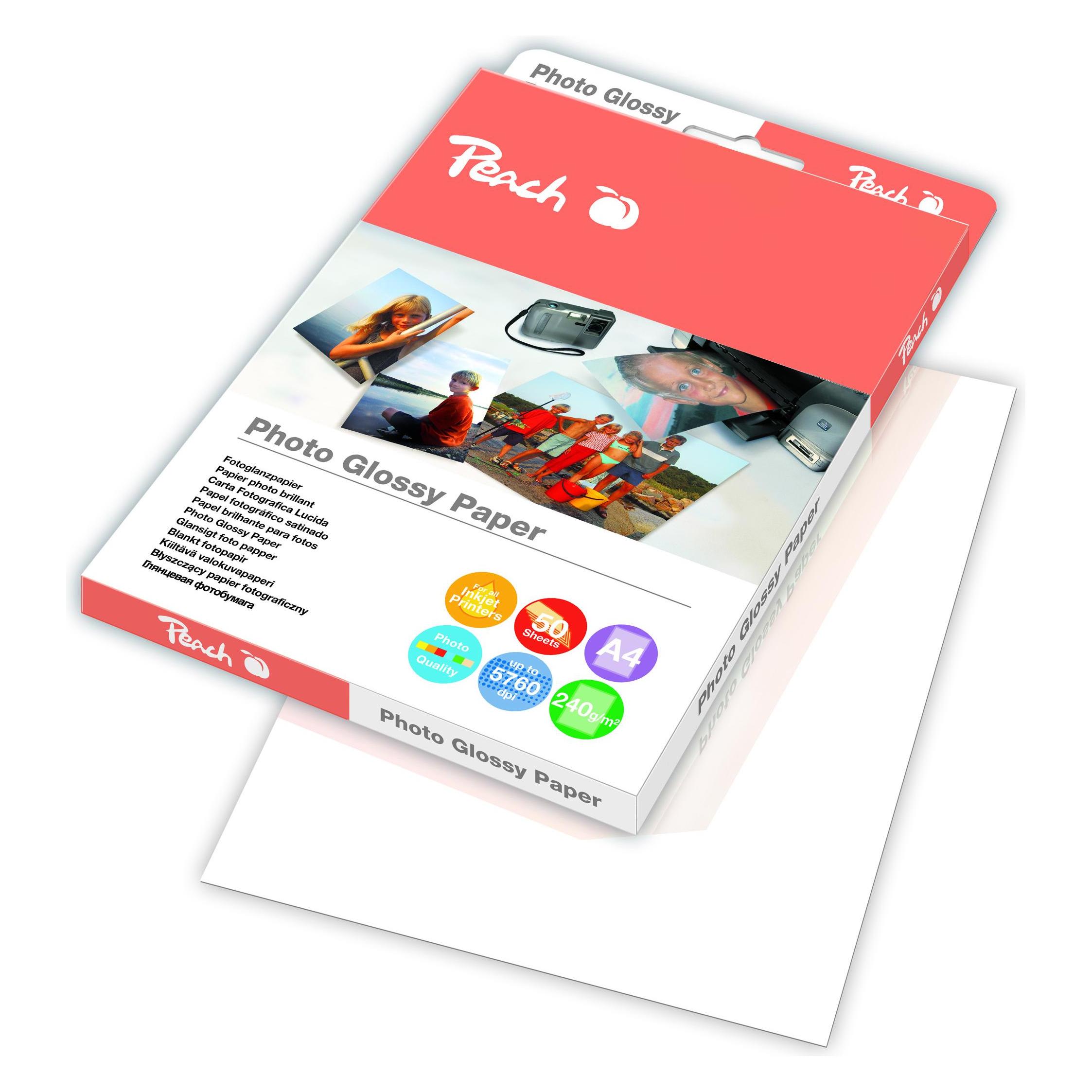 Peach Photo Glossy Papier A4 240g/m² 50 240g/m² 50 Bl. (240 g/m², A4, 50 Stk.) (313619)