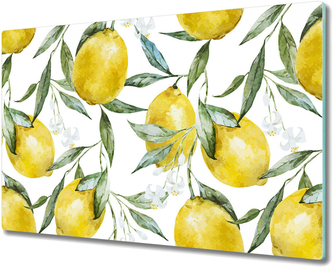 Bay Isle Home Attica Tempered Glass Lemons Chopping Board 52cm x 80cm