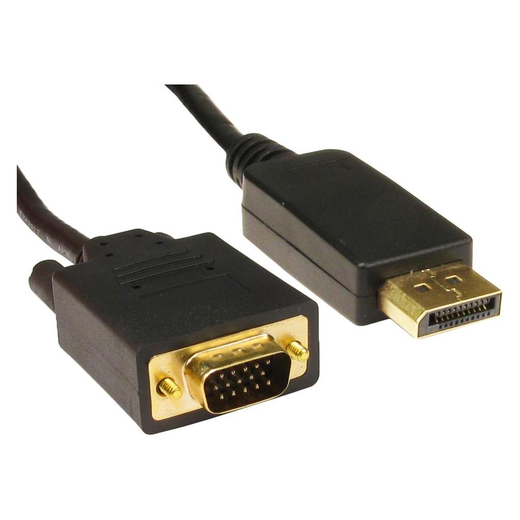 Cables Direct 1M DISP PORT M-HD15 VGA M BLACK (HDHDPORT-VGA-1M)