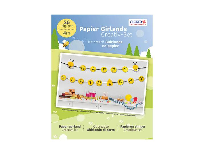 Glorex Papier-Girlande Biene 4 m 26 Stück