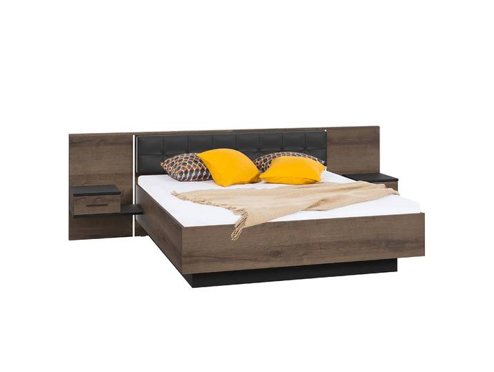 Lit et chevets Hagen 180 x 200cm Marron/Noir