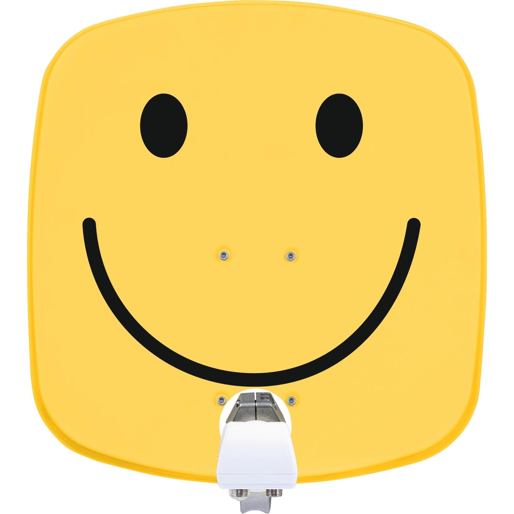 TechniSat DIGIDISH 45 Sat-Schüssel mit Twin-LNB & Wandhalterung, 2 TN gelb mit smiley