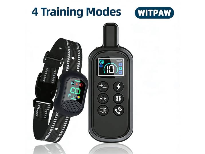 Collier de dressage pour chien 4900FT pour chiens de petite, moyenne et grande taille (10-120 lbs), collier à distance humain et sûr avec appel vocal et vibration