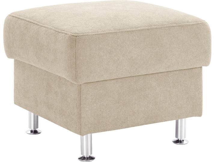Hocker, Beige, 58x47x58 cm, Luxus-Microfaser, Mit Stauraum, Modern, SIT&MORE