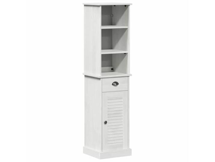 WEMYUFURN Badezimmermöbel-Set VIGO 2 STK. Weiß und kweiß Kiefernholz, beschichtetes Holz, wandmontiert, Vitrinenschrank, Badezimmer-Schrank, rustikaler Landhausstil