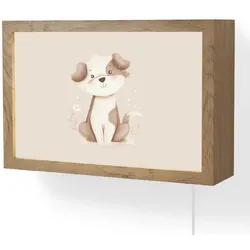WANDLEUCHTE Hund - Gefleckt - Braun LED 30x20 cm Wandlampe