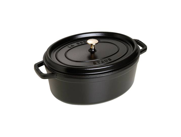 STAUB Staub La Cocotte ovaler Topf Gusseisen 6,7 L. Schwarz
