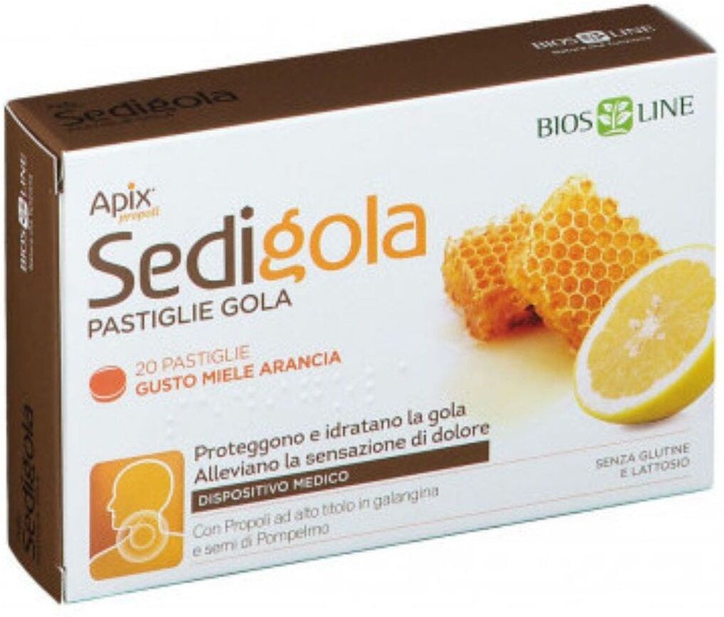 BIOS LINE Apix Propoli - Sedigola Miele Arancia 20 Pastiglie 