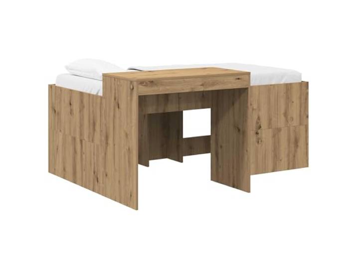 PUGYNBK Hochbett mit Schreibtisch, handgefertigt, Eiche Aufwändiges Holz, fester Lattenrost, einfache Montage, modernes Design