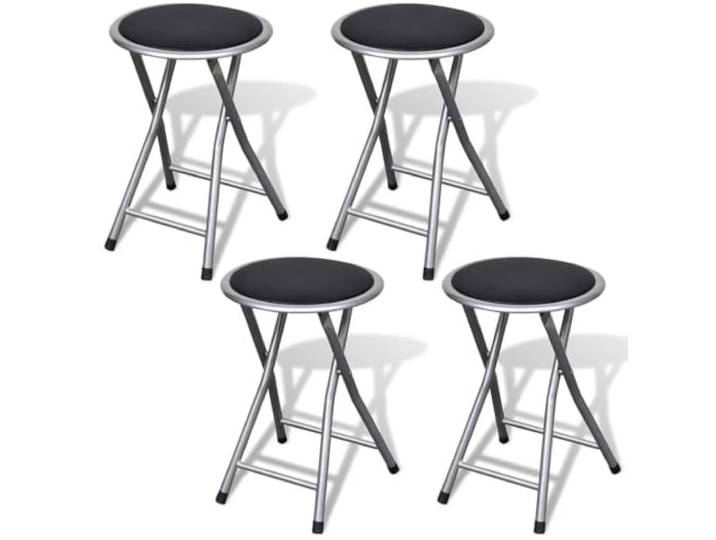 TUERYAFEK Klappbare Hocker 4 STK. Kunstleder Stahlrahmen, Belastbar bis 110 kg, Schmutzabweisend, Platzsparend
