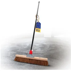 Novaliv Kokosbesen 50 cm mit Teleskopstiel Kokosborsten Besen Naturborsten mit Stiel Werkstattbesen Hallenbesen Industriebesen Hausbesen Kehrbesen Malerbesen Haarbesen Terassenbesen Besen weich