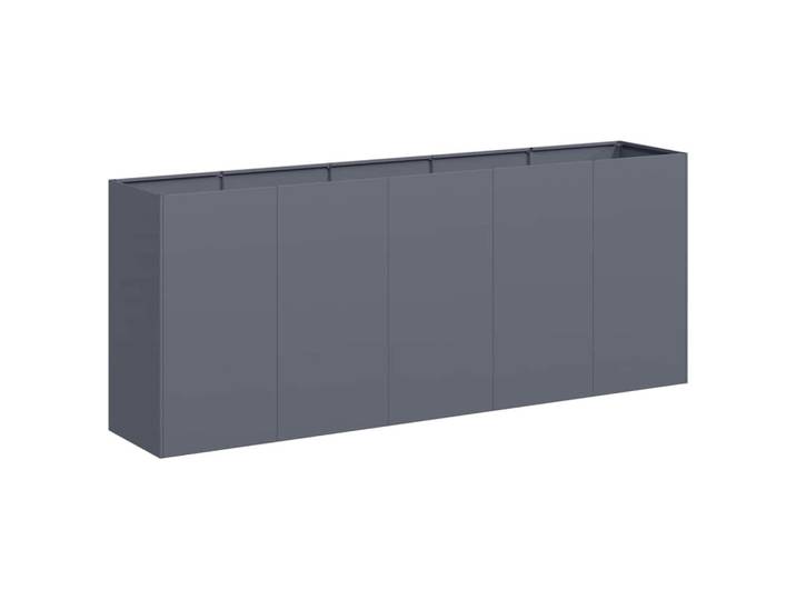 vidaXL Pflanzkübel Anthrazit 200/40/80 Cm Kaltgewalzter Stahl, Metall, 200x80x40 cm, Gartenzubehör, Hochbeete