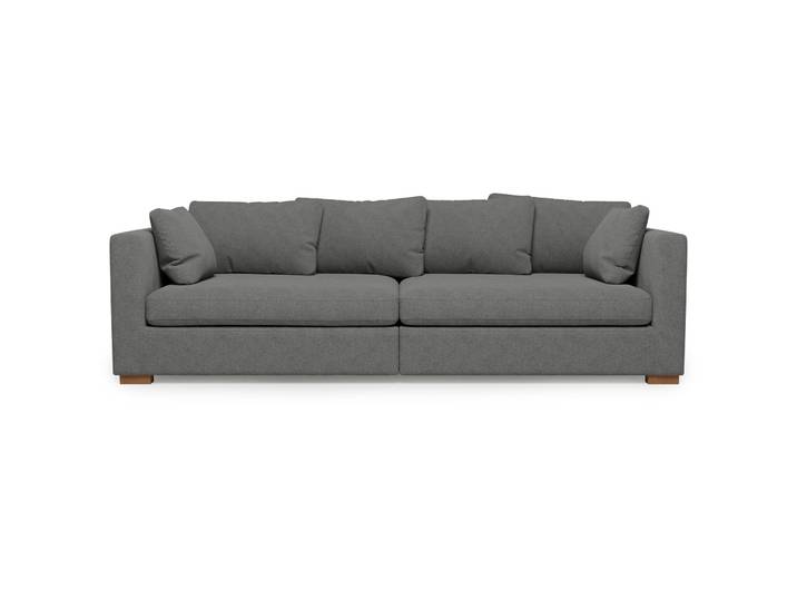 Stilvolles Sofa Malia Stoff grau B 266 cm T 113 cm - Sofa