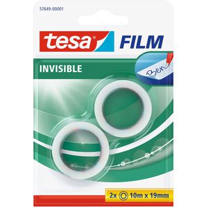Tesa Tesa Klebeband 57649  film invisible 19mm x 10m, unsichtbar, ablösbar, Kern-Ø 26mm, 2 Stück