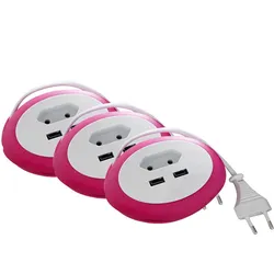 POWERTEC ELECTRIC Reiseadapter - Beere 3er Set