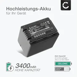Subtel Akku für Panasonic HC-VX870, HDC-SD60, HDC-SD80, SDR-S50, HDC-SD40 (Kamera Akku), Kamera Stromversorgung, Schwarz