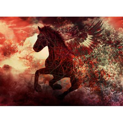 Fototapete PAPERMOON "Apocalypse Fantasy Horse", bunt, B:2,5m L:1,86m, Vlies, Tapeten