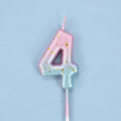 Uplift Treasures Gradient Glitter Number Birthday Candle Cake Topper b04