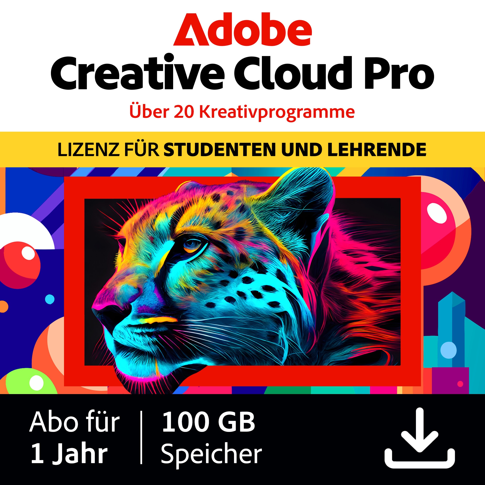 Adobe Creative Cloud Pro | Studenten & Lehrer | Download & Produktschlüssel 65303877