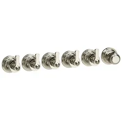 Gessi Venti20 Fertigmontageset Thermostat, 5-Wege, Vertikale/horizontale Wandmontage, 65340707, Farbe: PVD