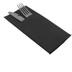 MONOUSO - Besteckservietten 40x40cm Schwarz (30 Stück)