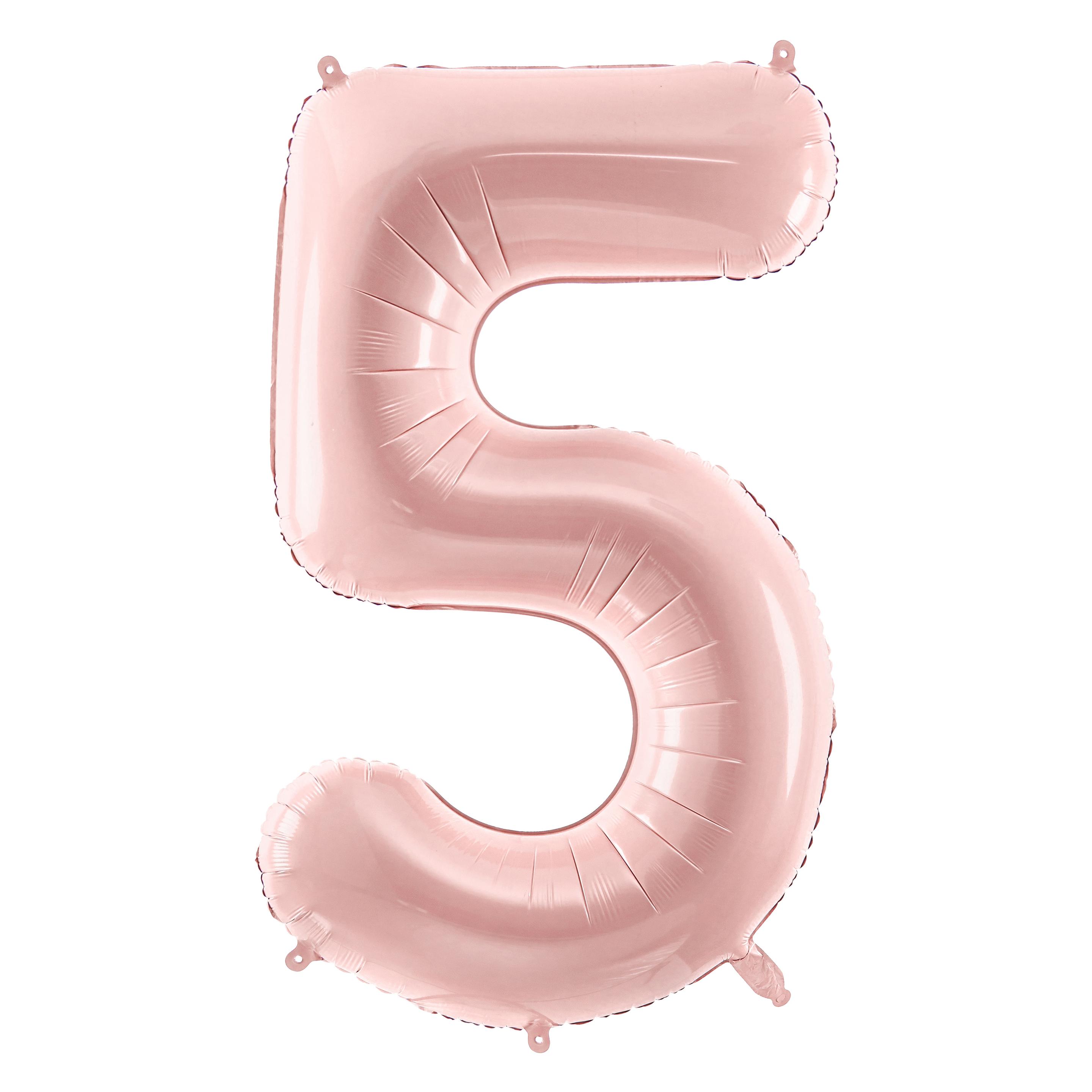 Partydeco Folienballon 5, hellrosa, 72 cm (1x) (FB230P5081J)