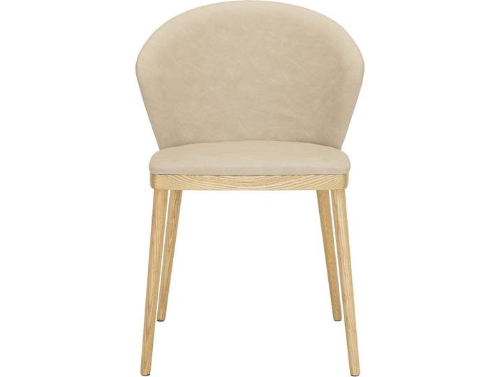 Eleganter Stuhl Salpa Leder, Esche, Sperrholz sand - Material: Leder/Esche/Sperrholz - Stuhl