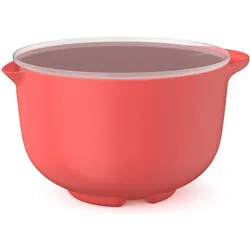 Mepal Rührschüssel Chef It 4000 ml mit Deckel – korallenfarben, Schüssel + Schale, Rot