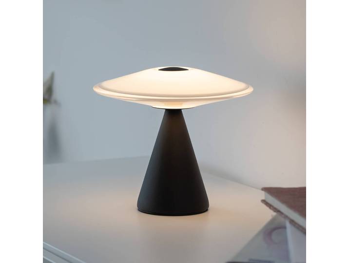Paul Neuhaus LED Tischlampe Elipsa, dimmbar, weiß / opal, für Wohn- / Esszimmer, Glas