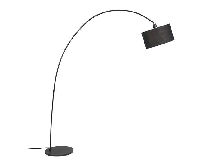 Lampadaire Arc Moderne Intelligent Noir avec A60 WiFi - Vinossa