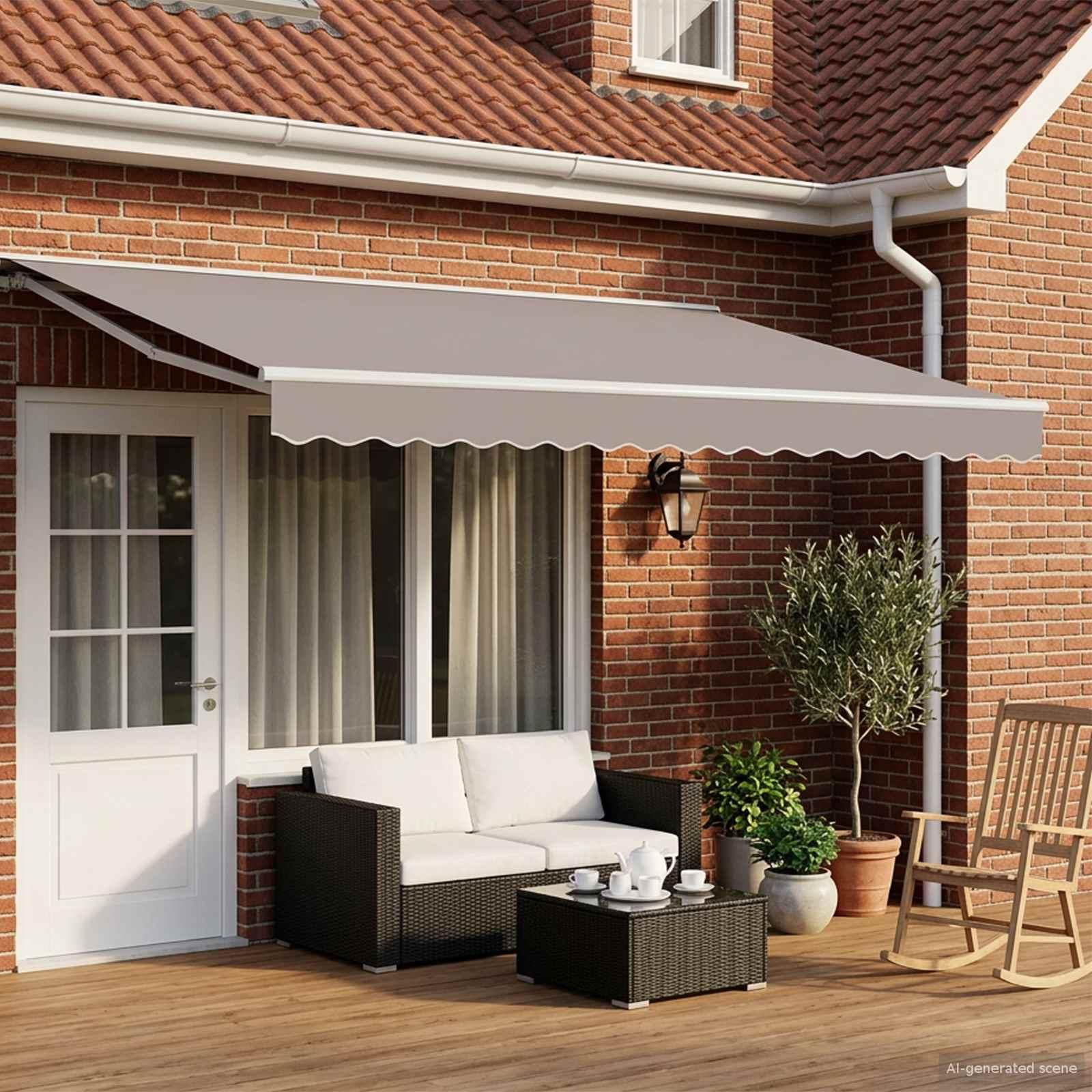 Maison Exclusive - Elektrische Markisenrahmen mit LEDs Weiß 4 × 3,5 m Aluminium