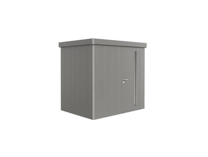 Biohort Gerätehaus Neo, Anthrazit, Metall, 236x222x180 cm, Qualität aus Österreich, innenseitige Entriegelungsmöglichkeit, Schrauben und Scharniere aus Edelstahl, wartungsfrei, Dachvorsprung, Türe mit Gasdruckfeder, umfangreiche Grundausstattung, integrierter Wasserablauf, innenseitige Holzdecke, 3-fach Verriegelung mit Edelstahl-Drückergarnitur, Gartenzubehör, Geräteschuppen