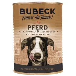 Bubeck 400g Hundenassfutter Sparpaket 12 x 400 Gramm Pferdefleisch mit Kartoffen & Magerjoghurt